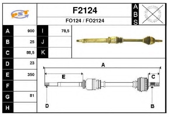 SNRA F2124 Drive Shaft
